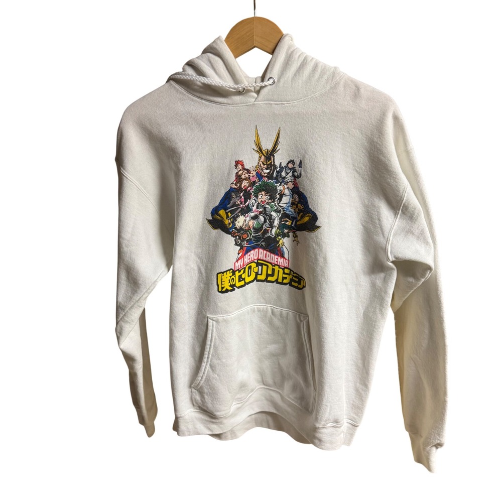 My Hero Academia Hoodieβ Anime Graphic Pullover Sweatshirt White Mens M